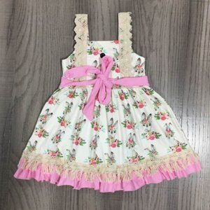 Boutique Easter Bunny Rabbit Girls Sleeveless Dress
